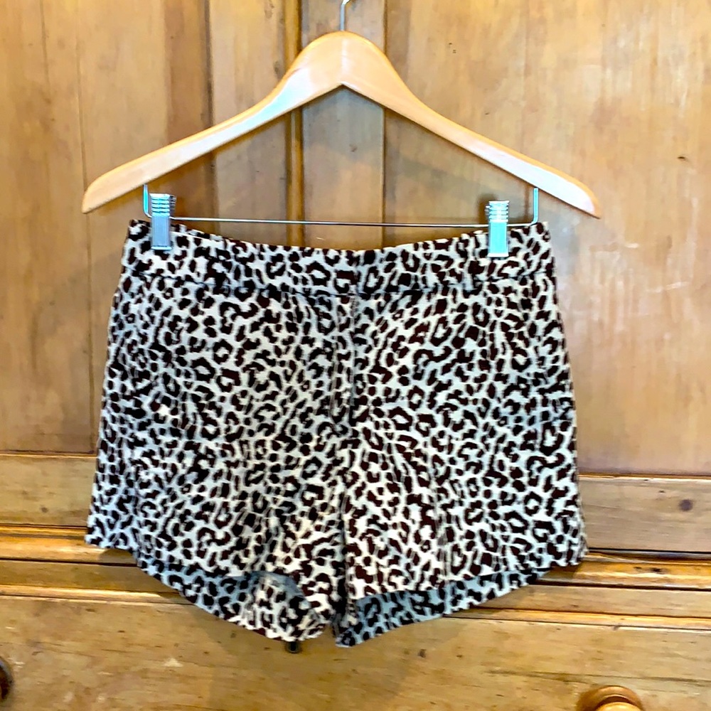 J.Crew linen leopard shorts